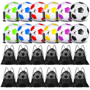 Glimin front packaging showing 12 deflated size 4 multicolor balls and included pumps, convenient bulk kit
