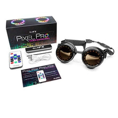 GloFX dark-tinted lenses close-up reducing glare while showcasing LED clarity