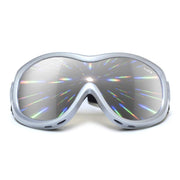 GloFX front view of rainbow mirror visor showing bold cyberpunk look and style