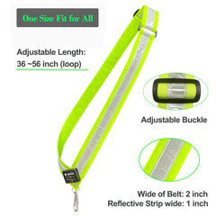Glovion sash worn by jogger at night showing high-visibility from all directions