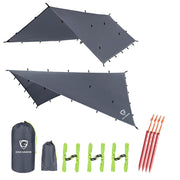 Gold Armour rainfly front spread showing full coverage and quick shelter benefit