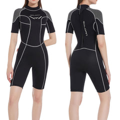 GoldFin front view shorty wetsuit showing fit and mobility benefits