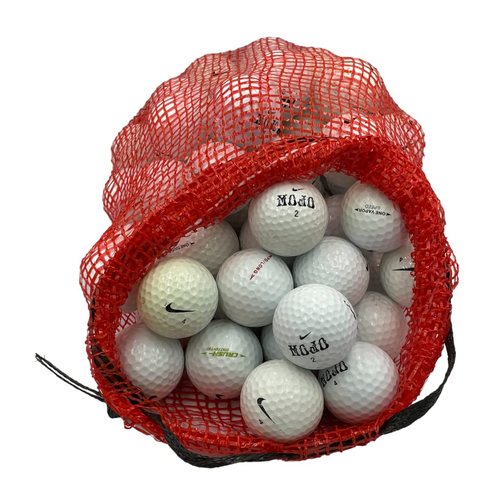 Golf Ball Planet Nike mesh bag front view showing 72 balls and easy carry convenience
