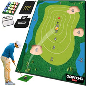 Golf Pong mat front view showing targets and durable surface for better practice