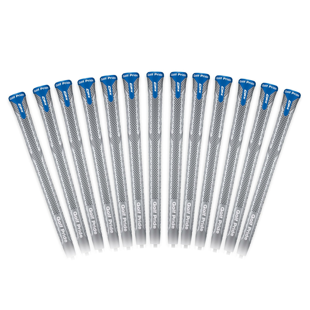 Golf Pride CPX front view showing full 13-pack grips and packaging comfort benefit