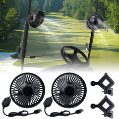 GOLFCOZER front view mounted on golf cart frame showing stable airflow