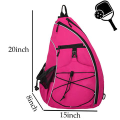 Goloni open bag displaying paddles, balls and large main compartment organization