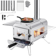 Gonex front view showing compact stove and sturdy stainless steel construction for durable heat