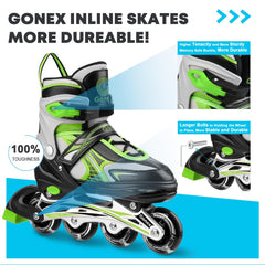 Gonex wheel close-up with flashing LED lights for nighttime visibility