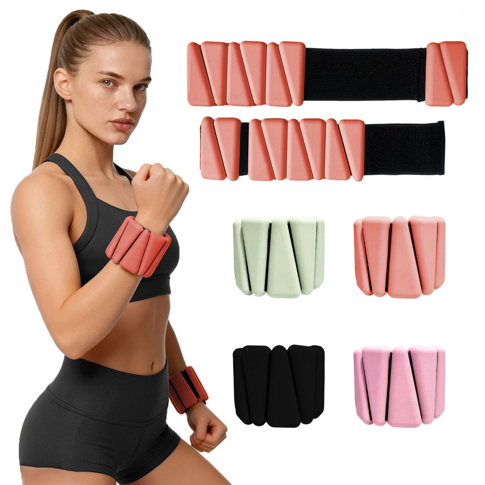 Gooyule front view of wrist and ankle weight set showing compact bands and packaging benefit