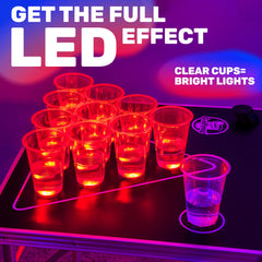 GoPong table in use at a tailgate with players enjoying bright LED atmosphere