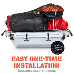 GoSports Cargo Net paired with crawler wheel kit showing easy land hauling