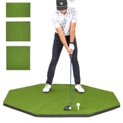 GoSports mat front view showing octagon shape and turf for realistic practice