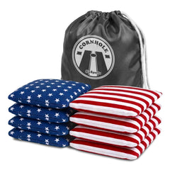 GoSports front view of stars and stripes bags showing durable play-ready design