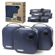 GoSports Outdoors Cuddy front view showing three freezer packs and benefit of compact cooling