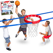 GoSports Slack Hoop front setup hanging between trees for instant court