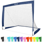 GoSports front view of navy pop-up goal showing full frame and target benefit