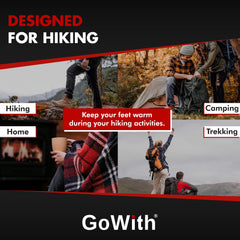 GoWith socks worn in hiking shoe demonstrating outdoor performance benefit