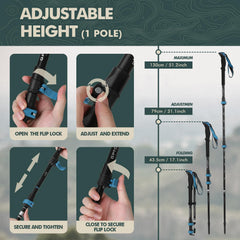 GPTCAMP folded compact pole in backpack demonstrating travel convenience