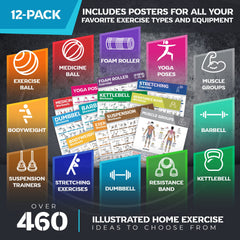 GRAND BASICS dumbbell poster detail showing clear exercise illustrations