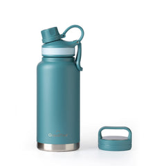 GrandTies front view of Atlantis Blue bottle showing sleek finish and capacity benefit