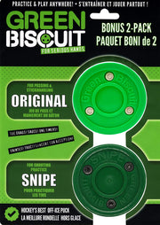 Green Biscuit front packaging showing both pucks and compact carrying benefits