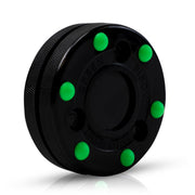 Green Biscuit front view showing puck shape and brand for realistic training