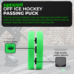 Green Biscuit texture detail of puck surface demonstrating durable material and reduced bounce