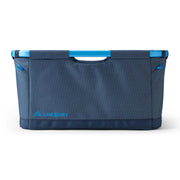 Gregory Alpaca 70L front view showing slate blue organizer and quick access