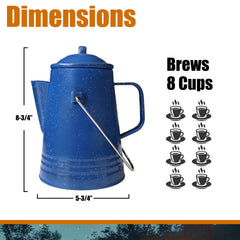 GRIP percolator in use over fire illustrating even heating and outdoor brewing