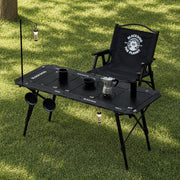Grkod BLACKDOG front view of folded table shows compact transport benefit