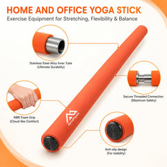 grnpeak yoga stick threaded joint detail showing reinforced connection for wobble-free use
