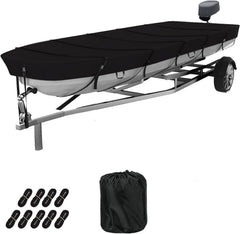 GrondNictory jon boat cover front view showing full-fit protection