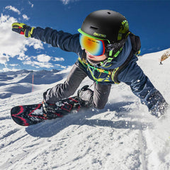 GROTTICO side profile with goggle strap keeping goggles stable