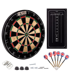 GSE bristle dartboard front view showing full tournament face and clear scoring