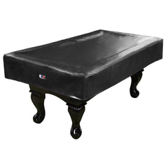 GSE front view of 8ft black cover protecting table visibly