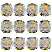 guancrown front view of championship ring showcasing bold design and team pride