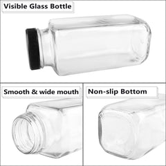 GUANENA bottles arranged in fridge demonstrating space-saving square shape benefit