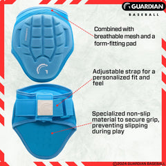 Guardian Baseball close-up of flexible protective shell highlighting impact dispersion