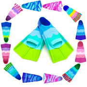 Gugmoy front packaging view showing colorful fins and clear sizing information