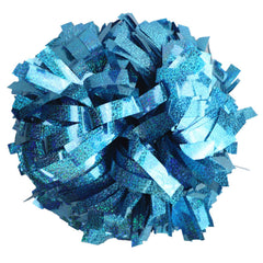 GUIFIER front view of holographic light-blue pom poms showing bright shine and team appeal