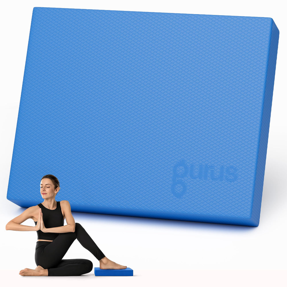 Gurus balance pad front view showing blue foam and non-slip texture for stable training