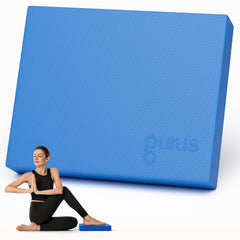 Gurus balance pad front view showing blue foam and non-slip texture for stable training