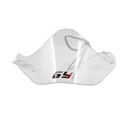 GY clear neck guard front view showing full coverage and unobstructed sight