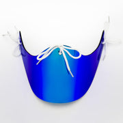 GY Hockey neck guard front view showing clear polycarbonate and full throat coverage benefit