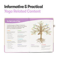 Habit Nest model demonstrating a beginner yoga pose guided by the journal for safe practice