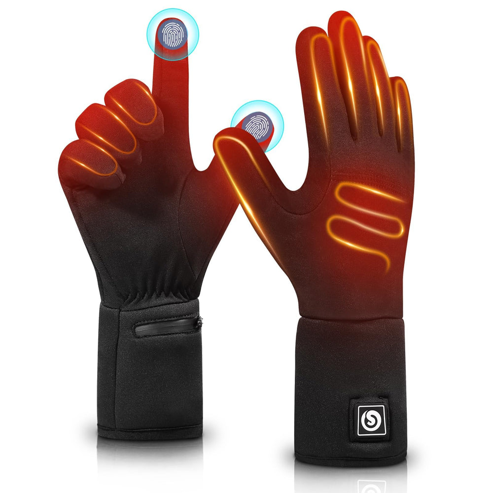 HAEGLAUV front view of heated glove liners showing slim profile and fit benefit