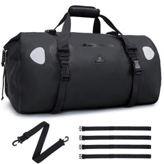 Haimont front view of 70L duffel showing waterproof body and secure buckles