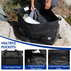 Haimont duffel lashed to kayak deck showing easy water compatibility