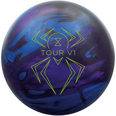 Hammer Black Widow Tour V1 front view showing coverstock and logo for consistent lane read